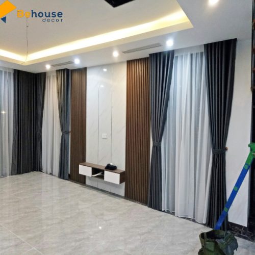 Rèm vải Hàn Quốc deco phòng khách